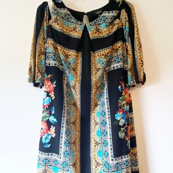 Lux II Shift Dress Black Pattern Size 8 - Picture 2 of 5